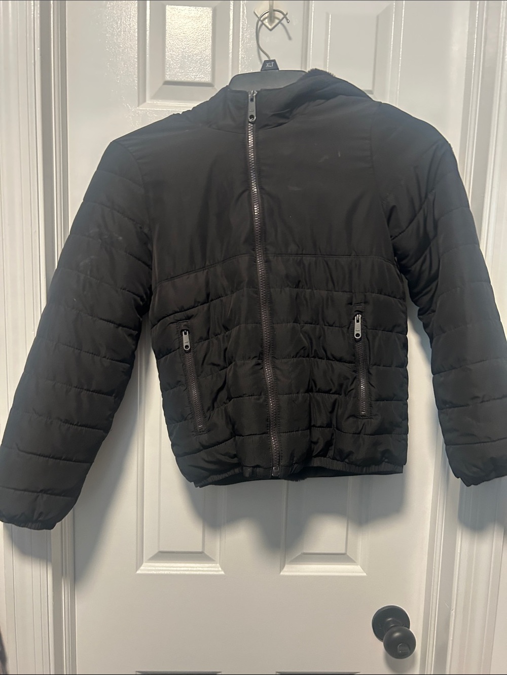 abercrombie kids Black Quilted Puffer Jacket with Hood